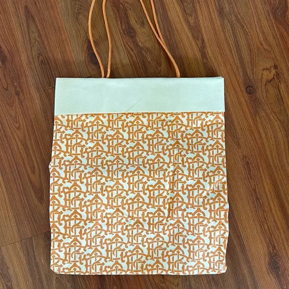 Tory Burch canvas tote bag orange cream